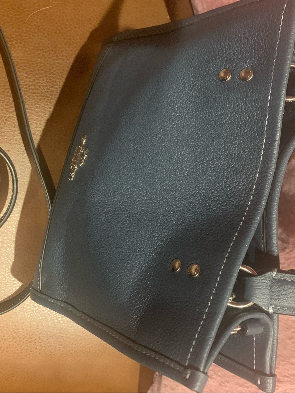 NWOT COACH DEMPSEY 22 TOTE SUBTLE BLUE/cadet blue hangtag & xbody STRAP C0971 - Picture 3 of 11